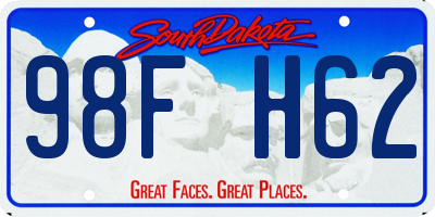 SD license plate 98FH62