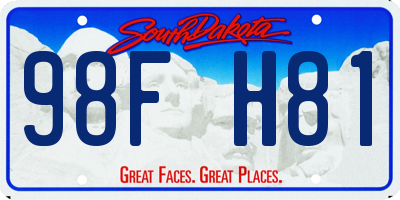 SD license plate 98FH81