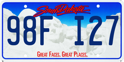 SD license plate 98FI27