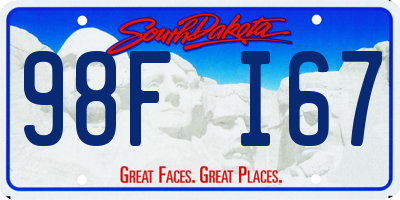 SD license plate 98FI67