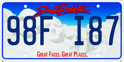SD license plate 98FI87