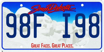 SD license plate 98FI98