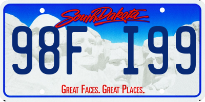 SD license plate 98FI99