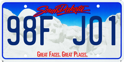 SD license plate 98FJ01