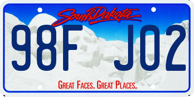 SD license plate 98FJ02