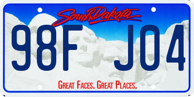 SD license plate 98FJ04