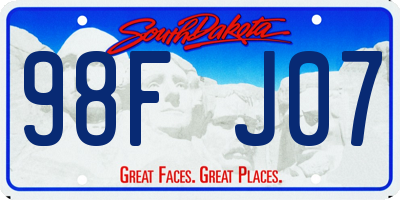 SD license plate 98FJ07