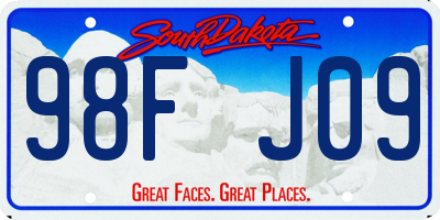 SD license plate 98FJ09