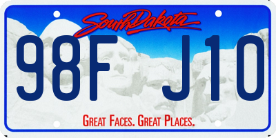 SD license plate 98FJ10