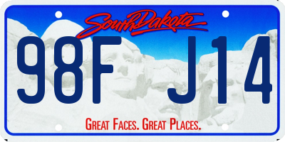 SD license plate 98FJ14