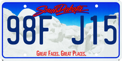 SD license plate 98FJ15