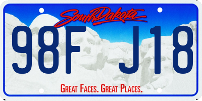 SD license plate 98FJ18