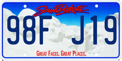 SD license plate 98FJ19