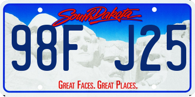 SD license plate 98FJ25