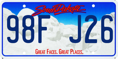 SD license plate 98FJ26