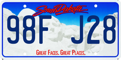 SD license plate 98FJ28