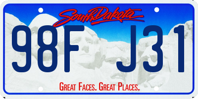 SD license plate 98FJ31