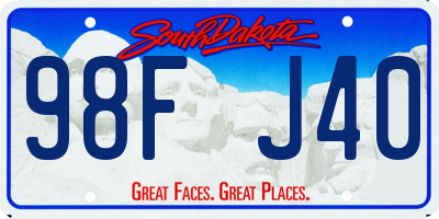 SD license plate 98FJ40