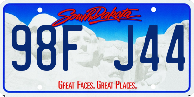 SD license plate 98FJ44