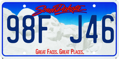 SD license plate 98FJ46