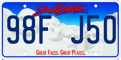 SD license plate 98FJ50