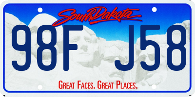 SD license plate 98FJ58