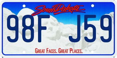 SD license plate 98FJ59