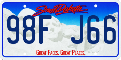 SD license plate 98FJ66