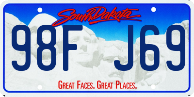 SD license plate 98FJ69