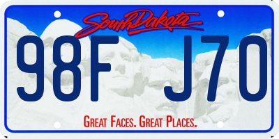 SD license plate 98FJ70