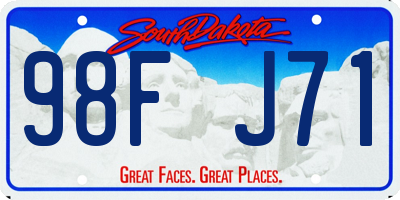 SD license plate 98FJ71