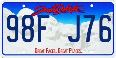 SD license plate 98FJ76