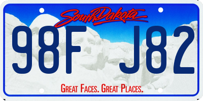 SD license plate 98FJ82