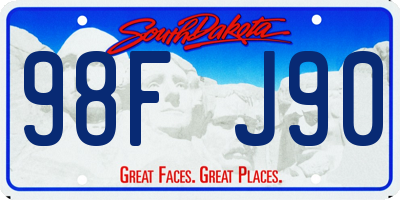 SD license plate 98FJ90