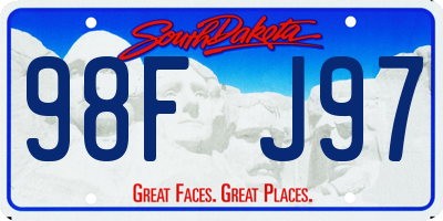 SD license plate 98FJ97