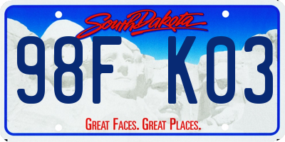 SD license plate 98FK03