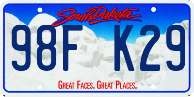 SD license plate 98FK29