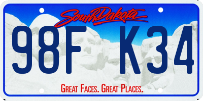 SD license plate 98FK34
