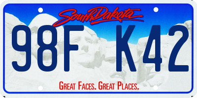 SD license plate 98FK42