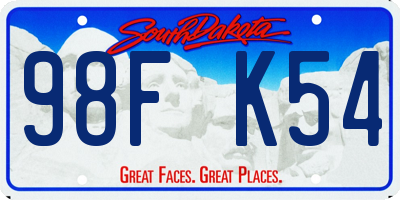 SD license plate 98FK54