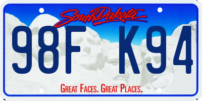 SD license plate 98FK94