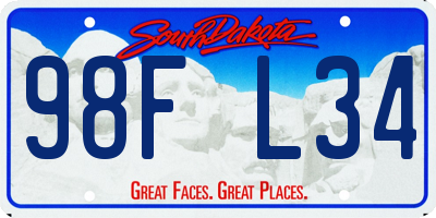 SD license plate 98FL34