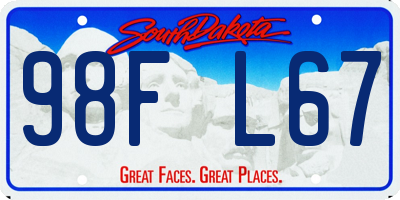 SD license plate 98FL67