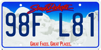 SD license plate 98FL81