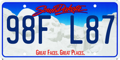 SD license plate 98FL87