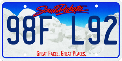 SD license plate 98FL92