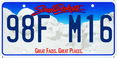 SD license plate 98FM16