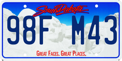 SD license plate 98FM43
