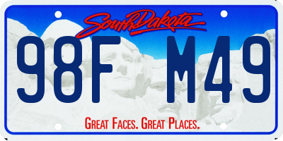 SD license plate 98FM49