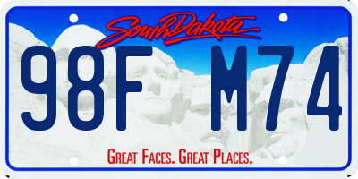 SD license plate 98FM74